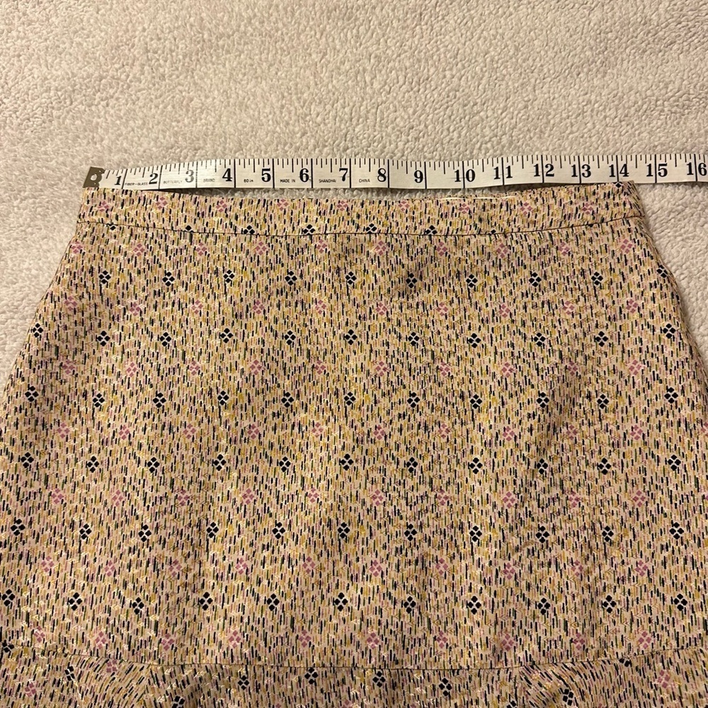 Veronica Beard Natalija Silk Handkerchief Hem Midi Skirt Cream Abstract Print - Picture 7 of 12